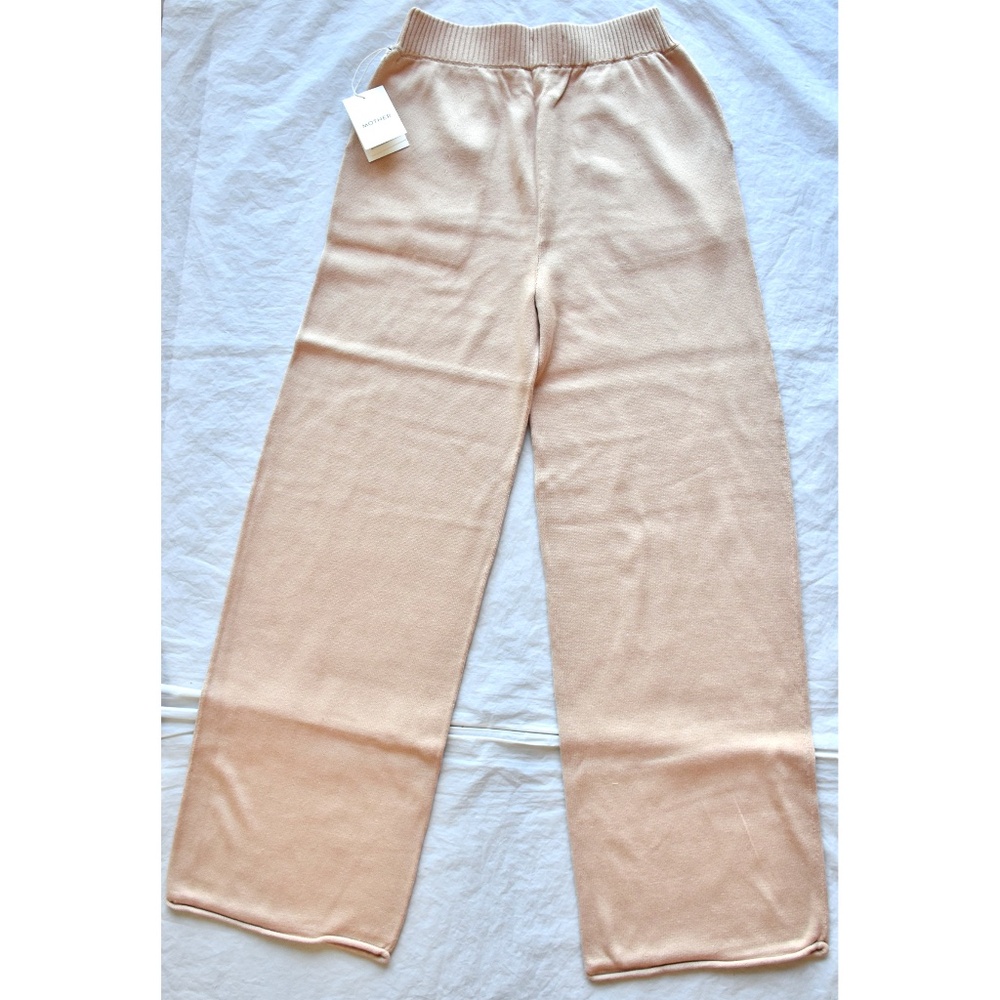 MOTHER NWT THE ZESTY HOVER HIGH WAIST WIDE LEG KNIT BEIGE PANT. SIZE S - Picture 7 of 14